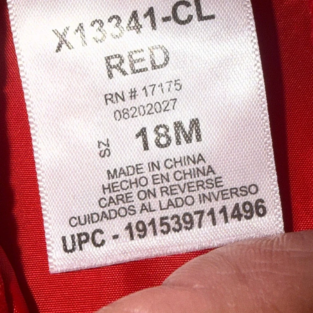 Bonnie Jean Baby Girl Red Textured‎ A-Line Dress Coat 18M X13341-CL